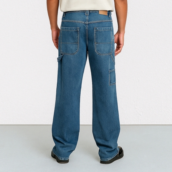 Y2K Baggy Carpenter Denim Jeans DNM Denim Attitude Hip Hop 37x32 Skater Urban - Picture 1 of 16